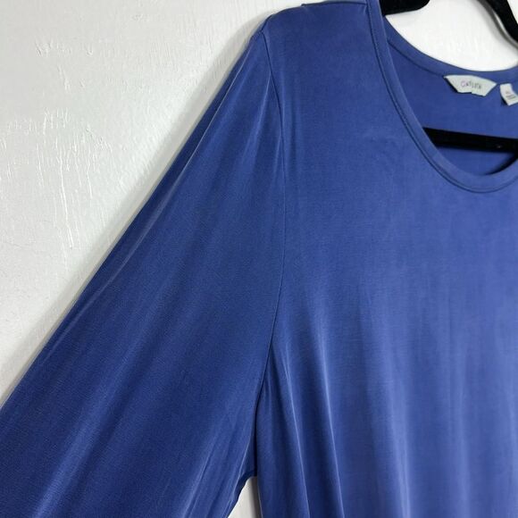 Athleta Ciao Bella Long Sleeve Split Back Top In Blue Size XL - Picture 3 of 11